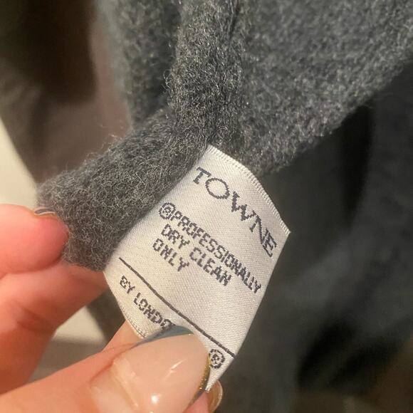 Men's TOWNE London Fog Raised Twill Double-Breasted Coat 38S Green - Picture 6 of 7